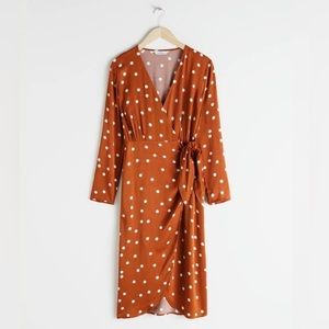 &Other Stories side tie satin midi dress